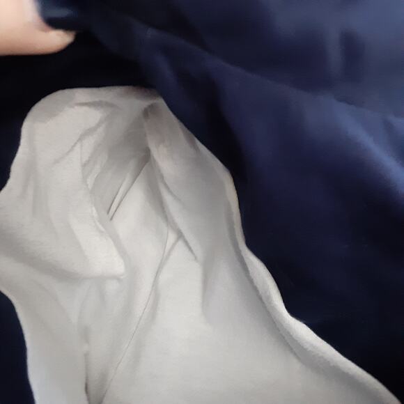 Vintage 80s Track Suit Set Navy Blue Full Zip Up Warm Ups Womens L/1X Retro - Picture 8 of 13